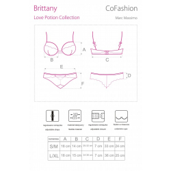 Zmysłowy komplet Brittany CF 90389 Cooba Crimson Collection rozmiar - S/M