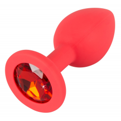 Joy Jewel Korek analny czerwony z kryształkiem