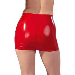 Lateksowa mini spódniczka czerwona S