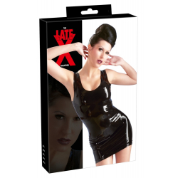 Lateksowa mini sukienka czarna XXL