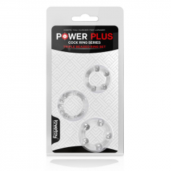 Power Plus Zestaw 3 pierścieni erekcyjnych Bezbarwne/Czarne