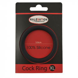 MALESATION Czarny pierścień na penis XL (śr. 5 cm)
