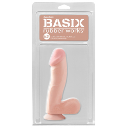Basix Rubber Works Dildo z jądrami i przyssawką 16,5 cm